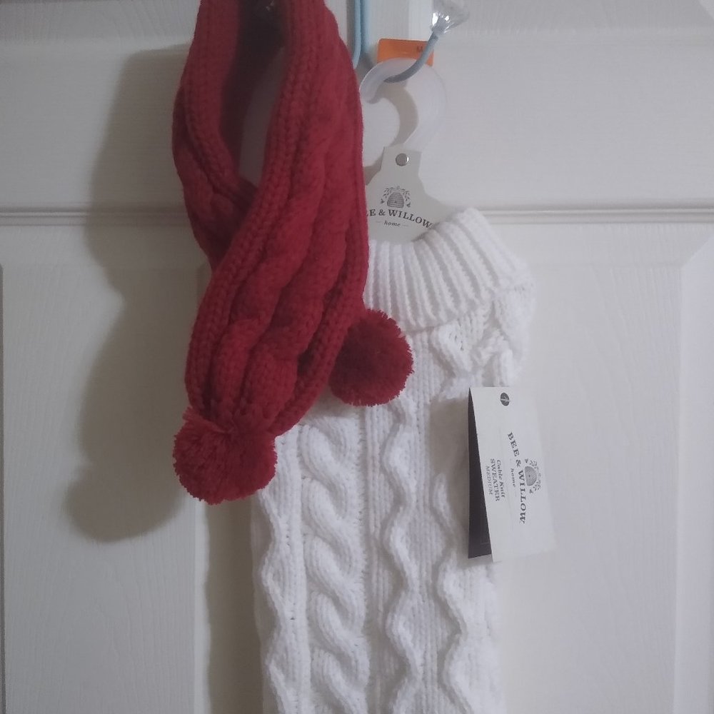 Size Medium Dog Sweater & Scarf